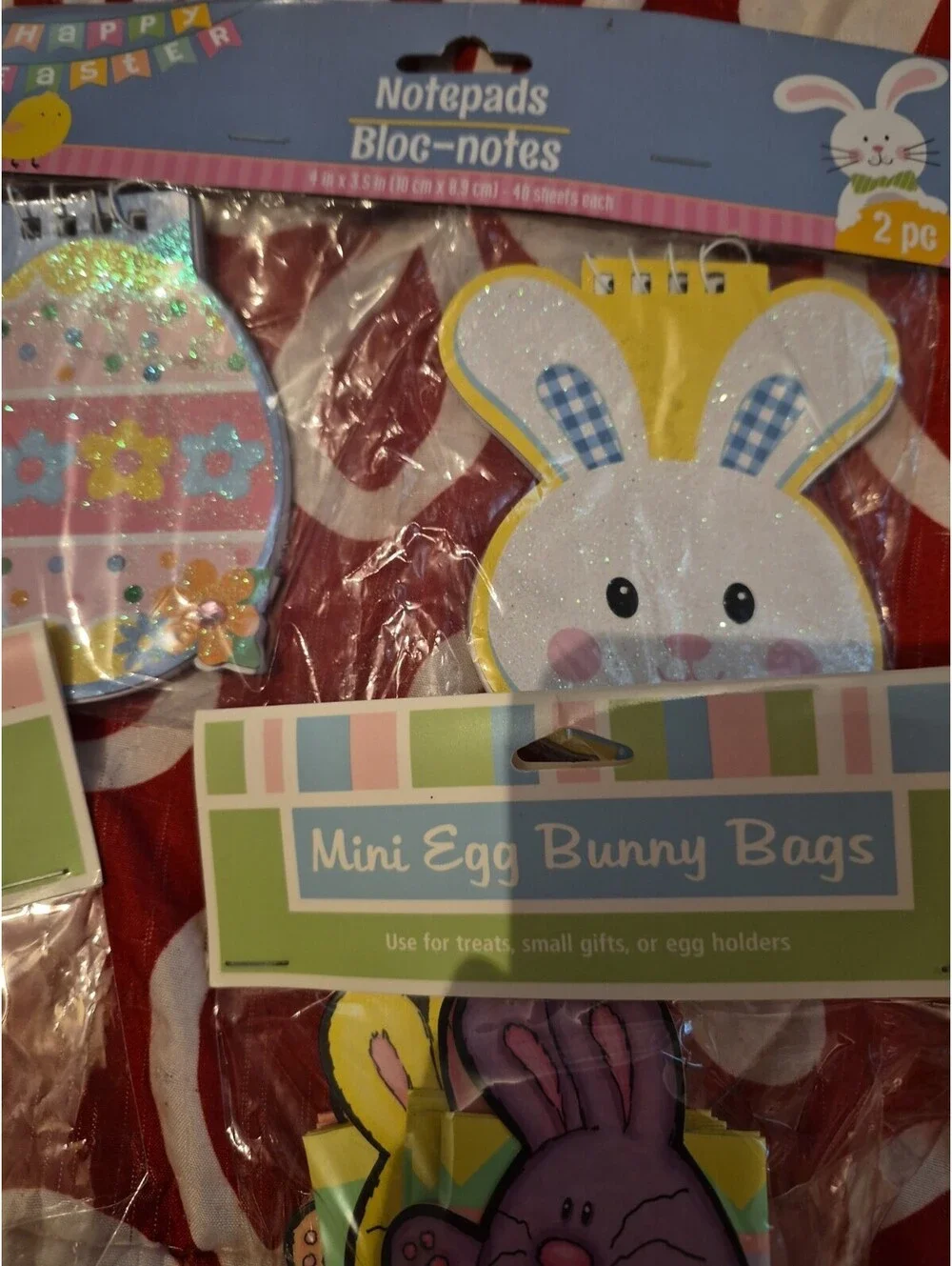Lot Of 6 Easter Items Notepads Mini Egg Bunny Bags